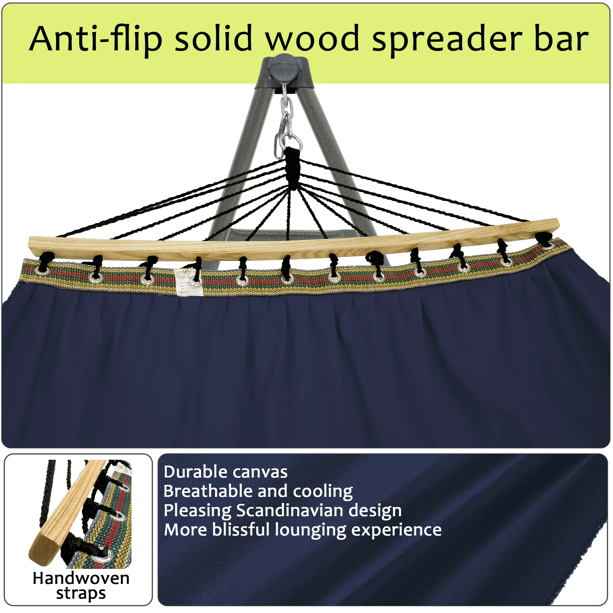 Tranquillo Universal Canvas Hammock - DH International Trading Inc. Tranquillo Universal Canvas Hammock - DH International Trading Inc.