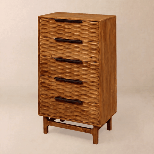 Commode 5 tiroirs Elara en bois massif