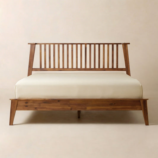 Ensemble cadre de lit et table de chevet Acacia Kaylin pour une chambre élégante