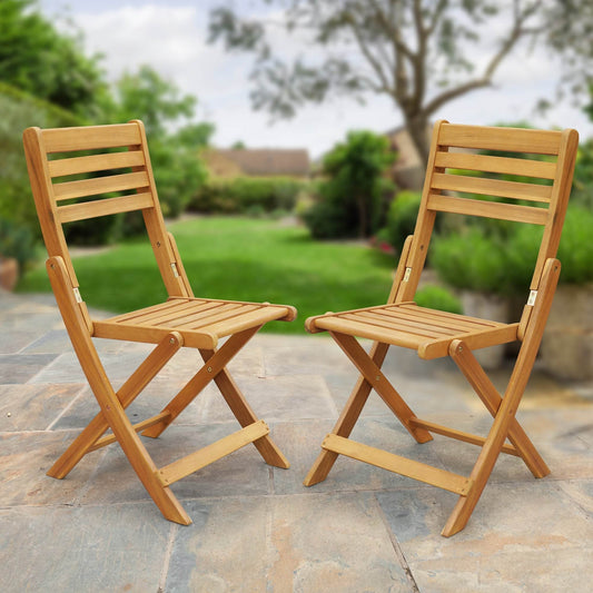 Tranquillo Anya Acacia Wood Folding Chairs Set of 2 - DH International Trading Inc.
