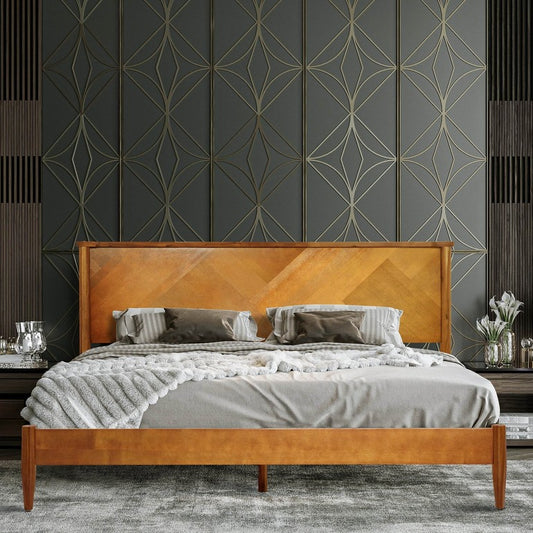 Panthera Platform Bed Frame With Headboard - DH International Trading Inc.