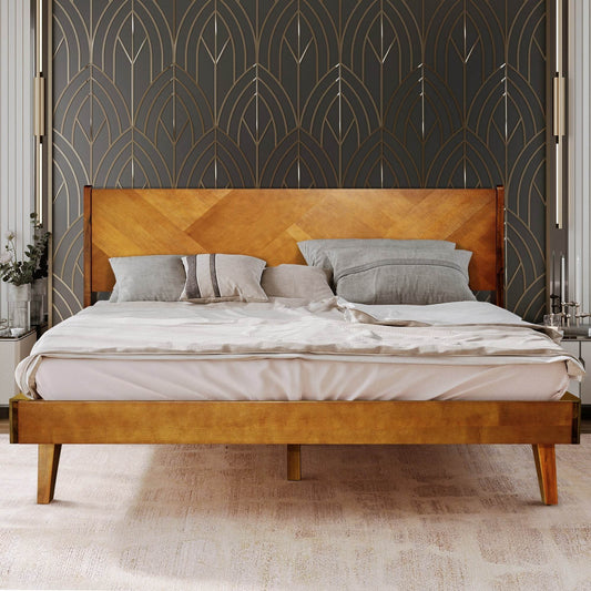 Gazelle Platform Bed Frame With Headboard - DH International Trading Inc.
