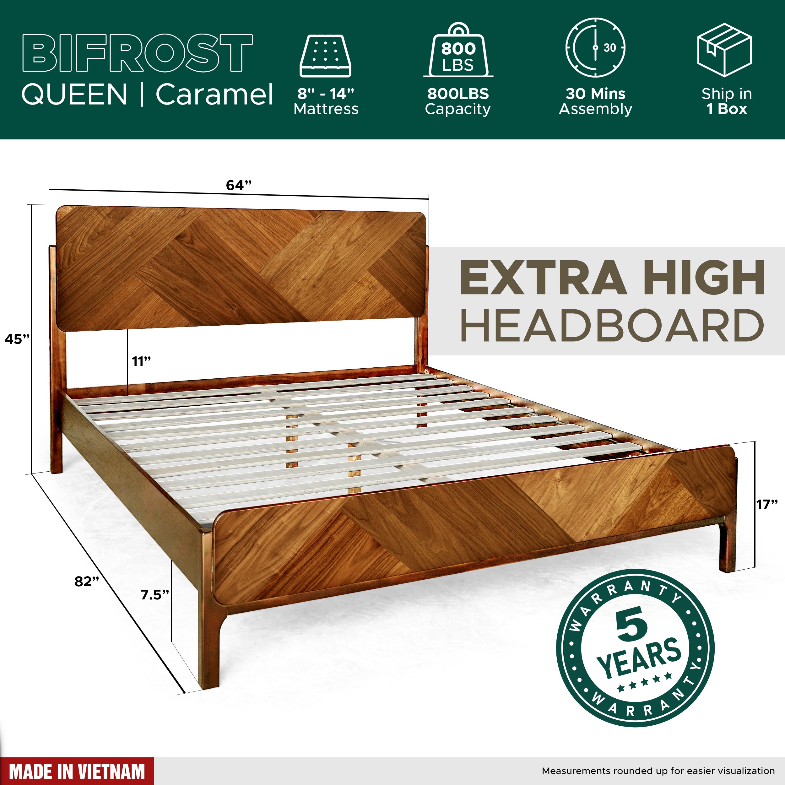 Bifrost Platform Bed Frame With Headboard