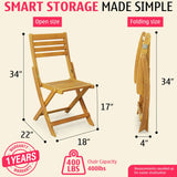 Tranquillo Anya Acacia Wood Folding Chairs Set of 2
