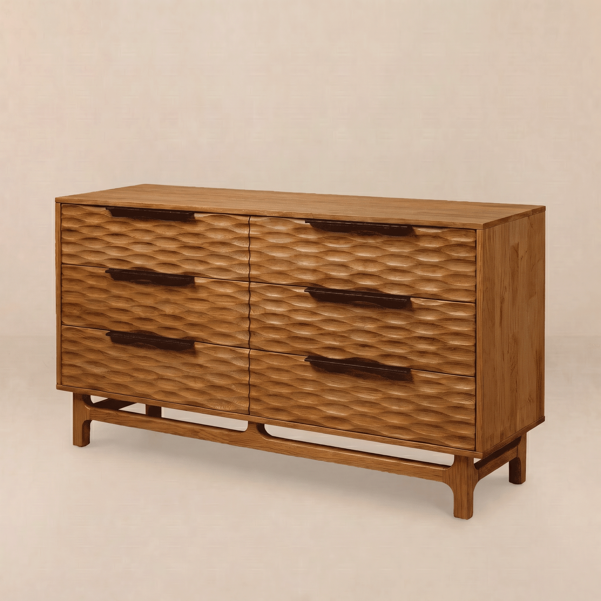 Elara Solid Wood Dresser with 6 Drawers