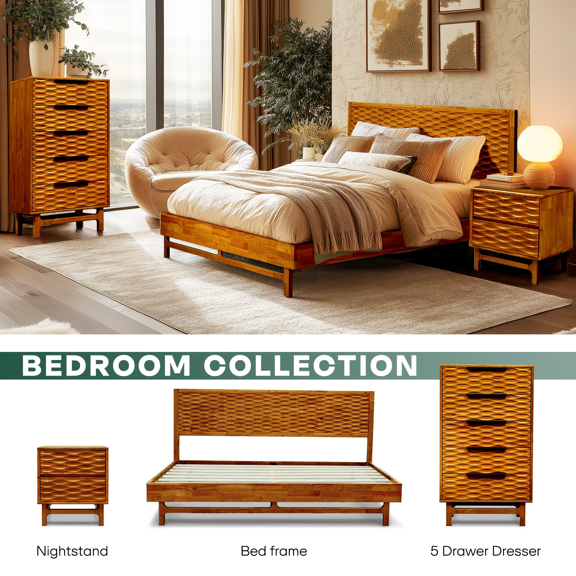 Elara Dresser with 5 Drawers