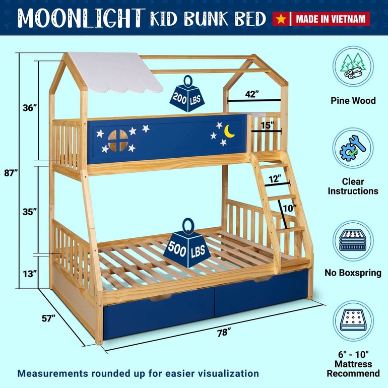 Moonlight Kid Bunk Bed - DH International Trading Inc.