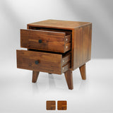 Silvia 2-Drawer Solid Wood Nightstand