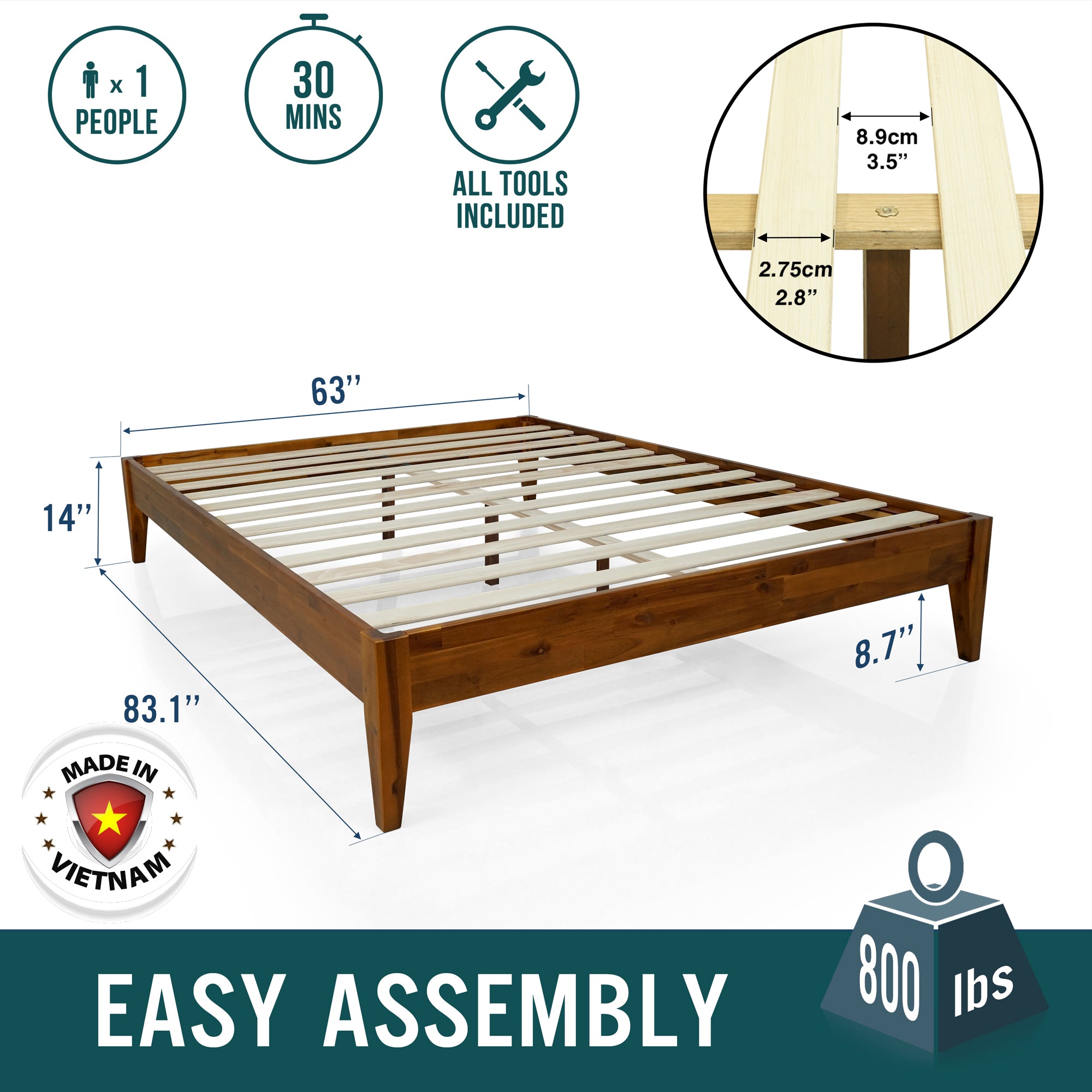 Mervyn Solid Wood Platform Bed