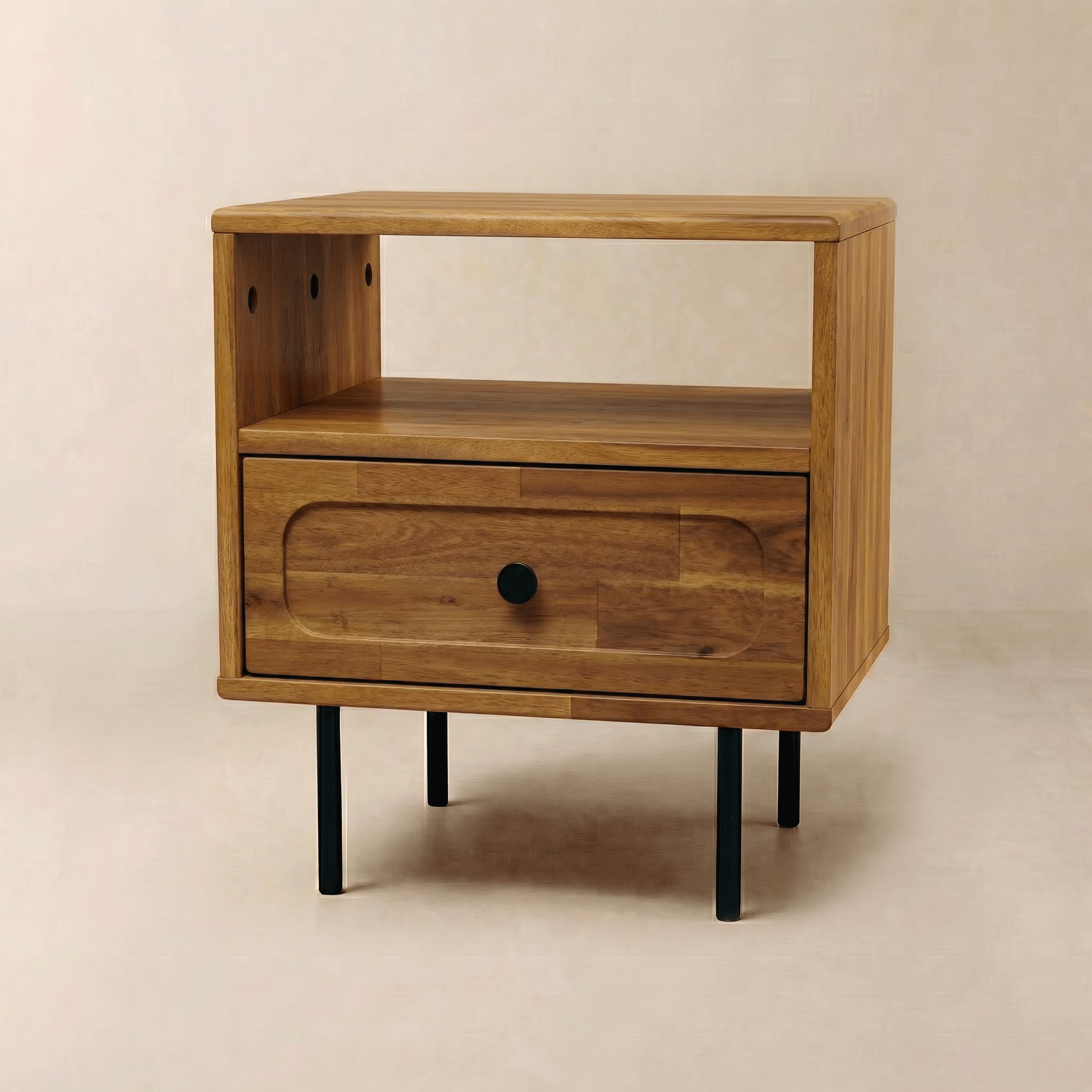 Savana Single Drawer Solid Wood Nightstand