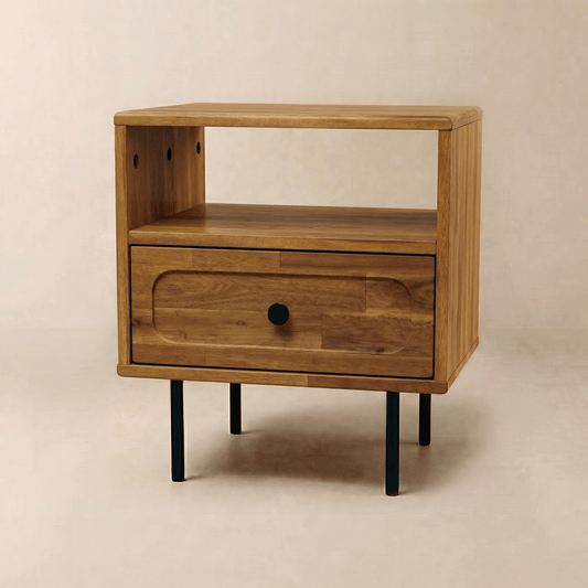 Savana Single Drawer Solid Wood Nightstand