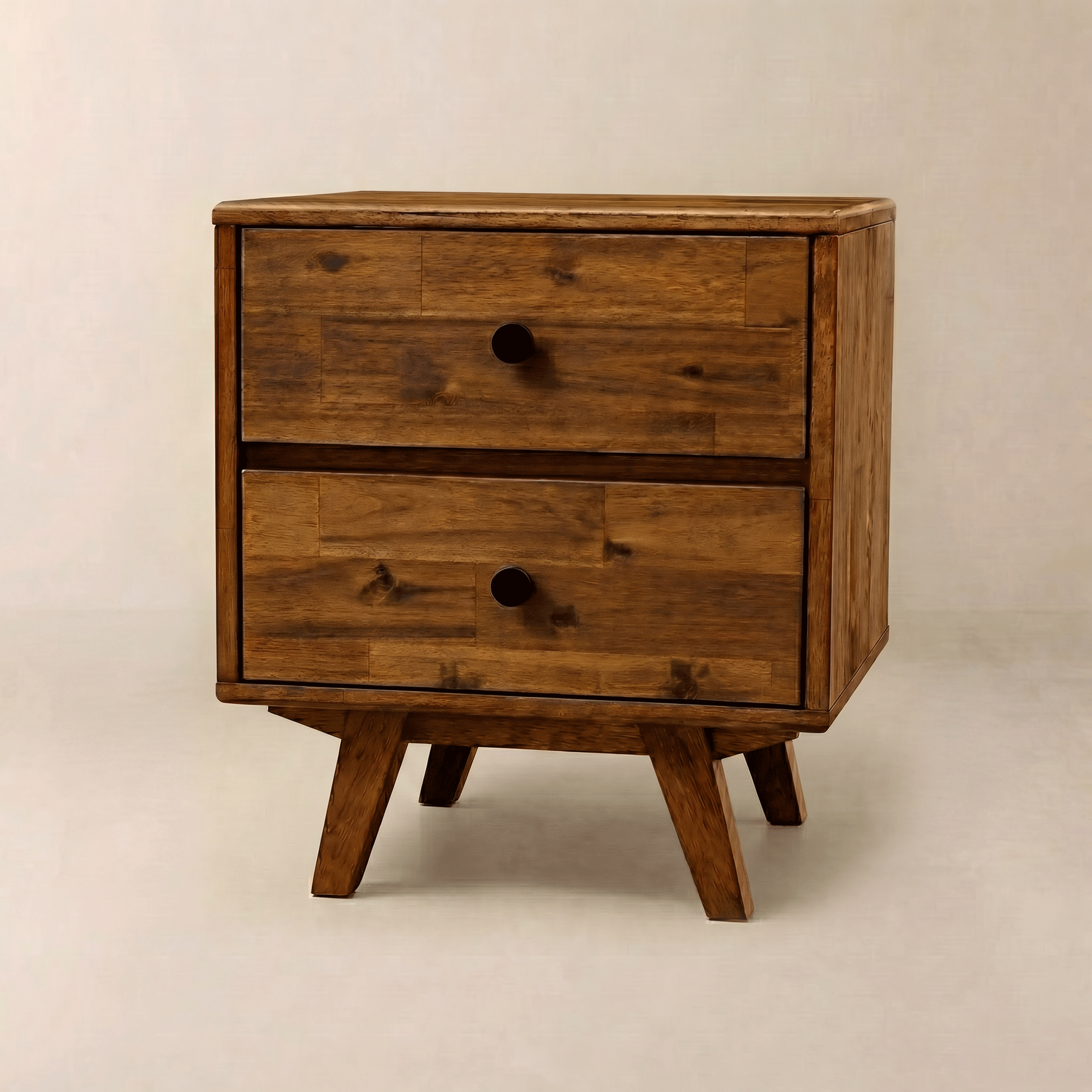 Silvia 2-Drawer Solid Wood Nightstand