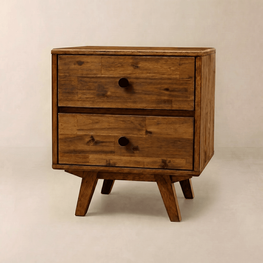 Silvia 2-Drawer Solid Wood Nightstand