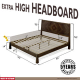 Sphinx Solid Wood Platform Bedframe With Headboard